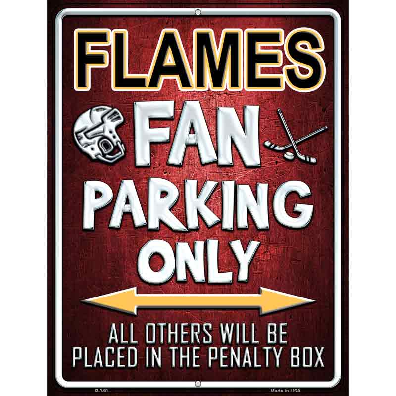 Flames Wholesale Metal Novelty Parking Sign