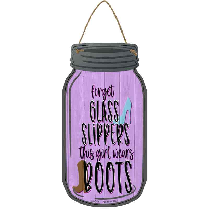 This Girl Wears BOOTS Wholesale Novelty Metal Mason Jar Sign