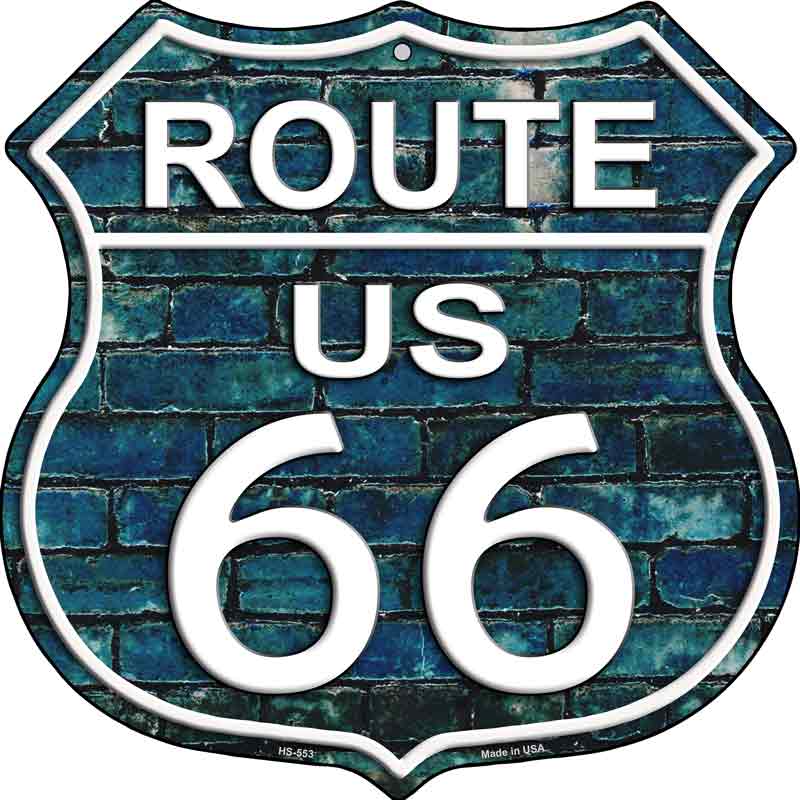 Route 66 Blue Brick Wall Wholesale Metal Novelty Highway Shield