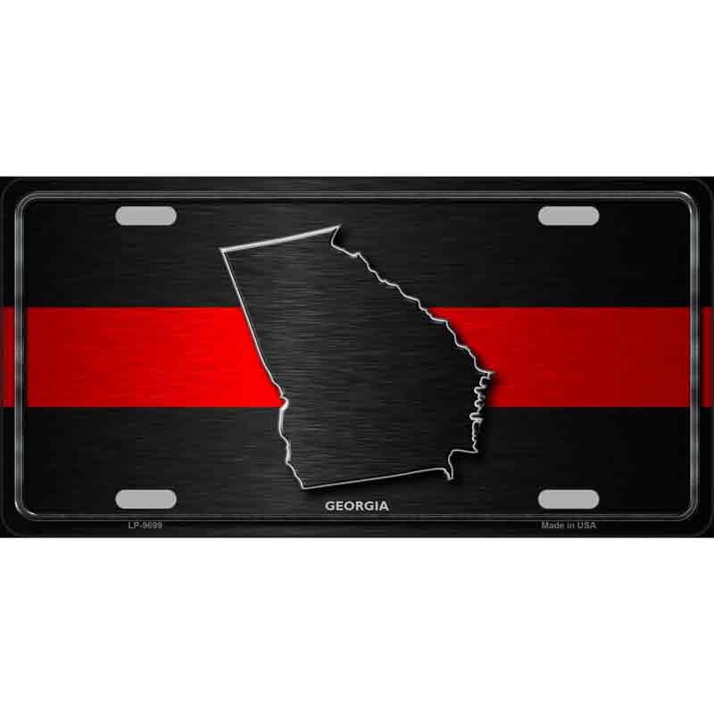 Georgia Thin Red Line Wholesale Metal Novelty LICENSE PLATE