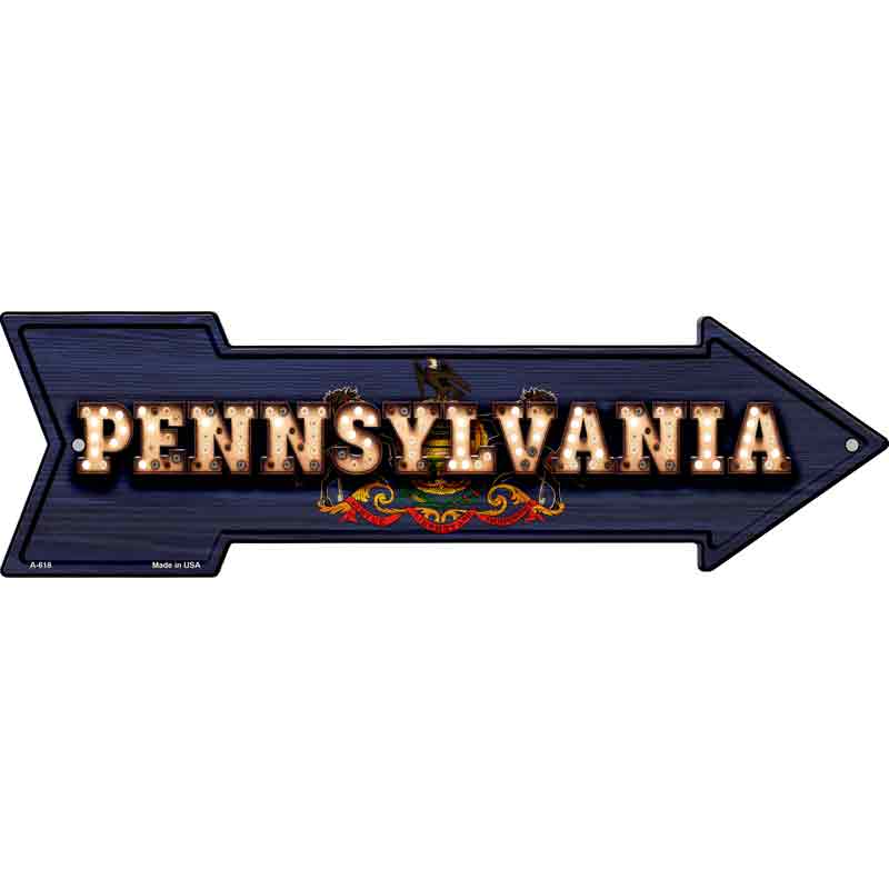 Pennsylvania Bulb Lettering With State FLAG Wholesale Novelty Arrows