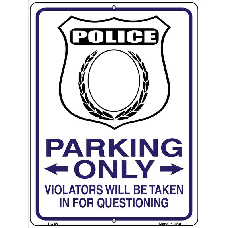 Police Only Wholesale Metal Novelty Parking SIGN