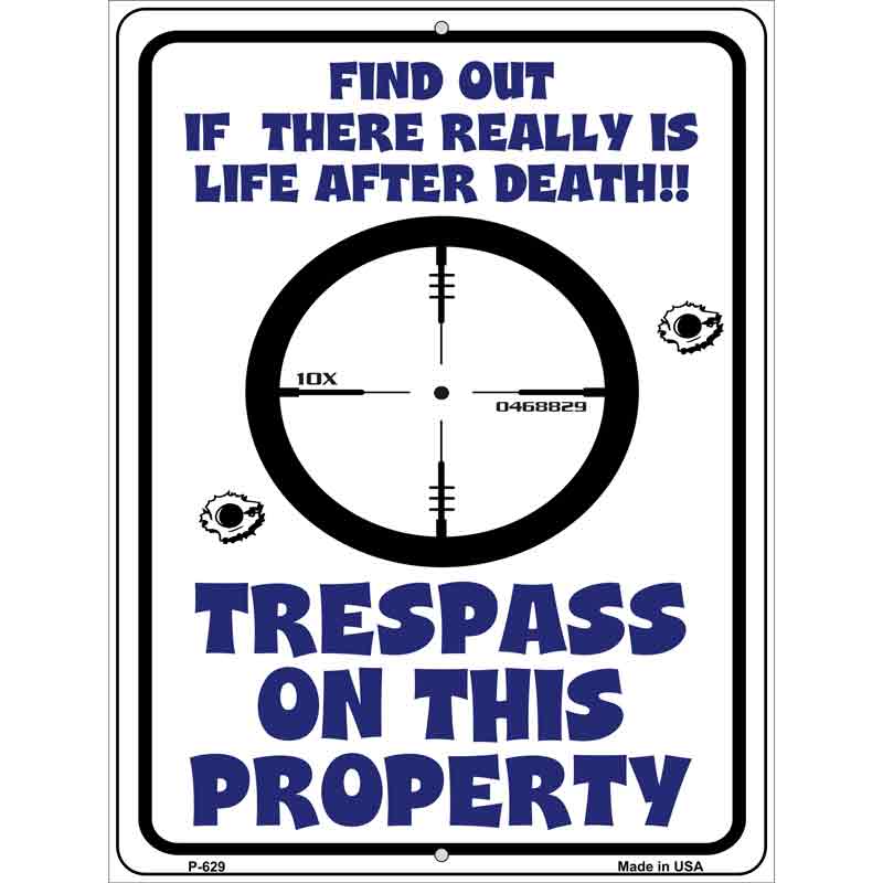 Trespass On This Property Wholesale Metal Novelty Parking SIGN
