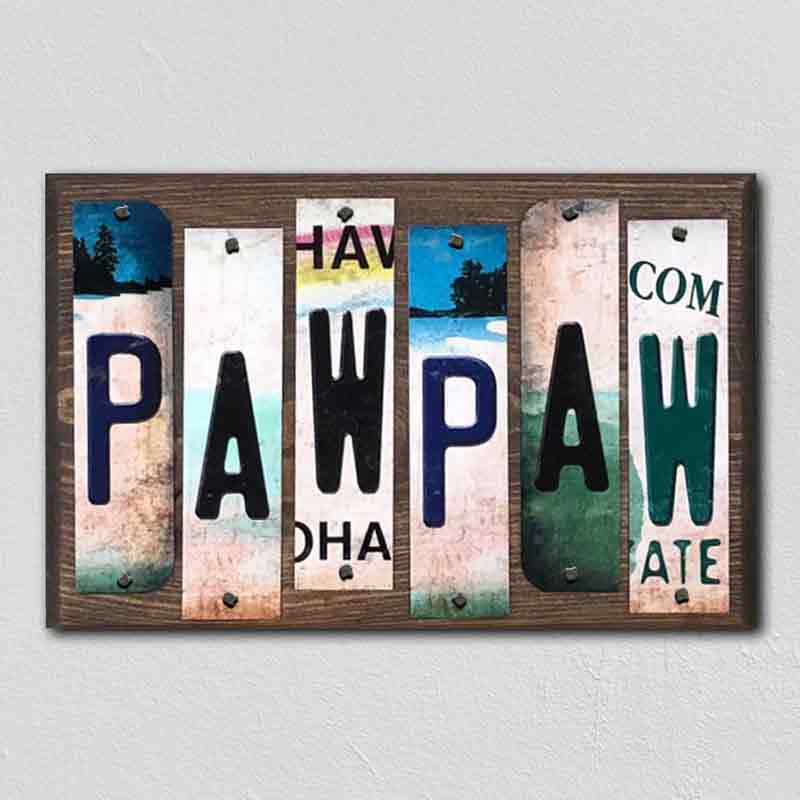 PawPaw Wholesale Novelty LICENSE PLATE Strips Wood Sign