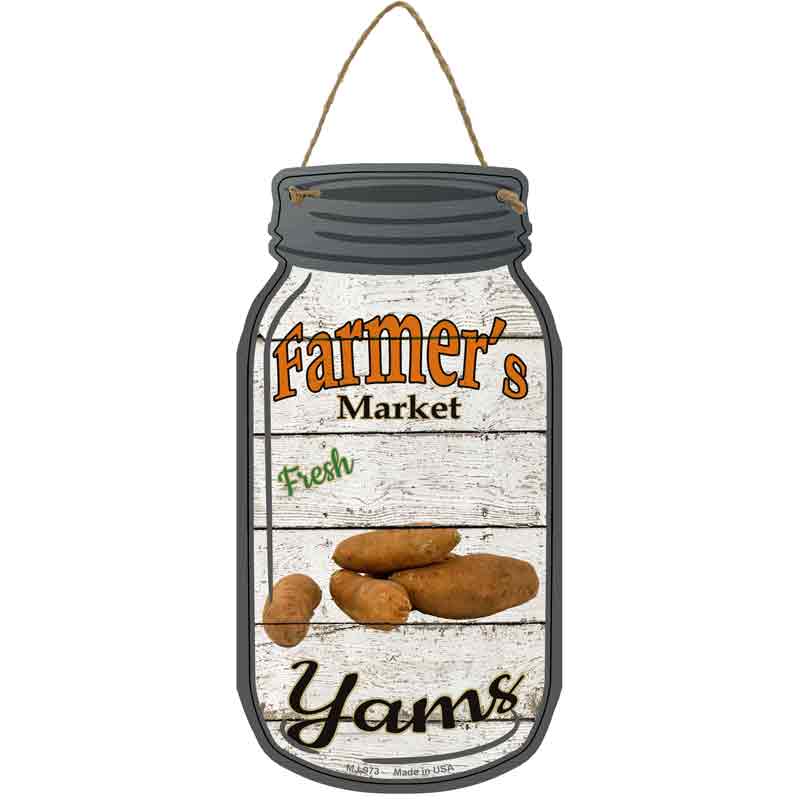 Yams Farmers Market Wholesale Novelty Metal Mason Jar SIGN