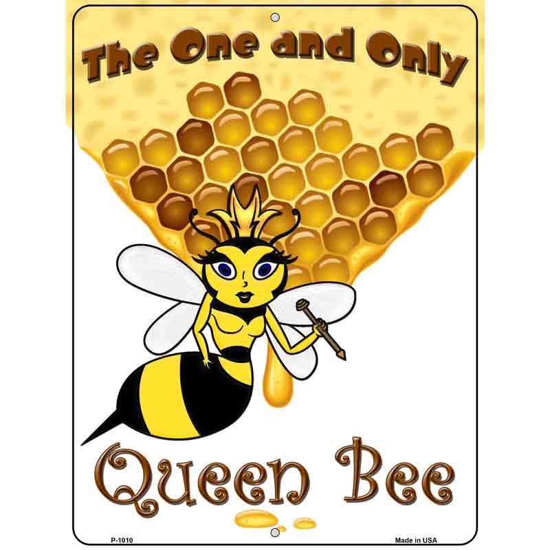 Queen Bee GOLD Wholesale Metal Novelty Parking Sign