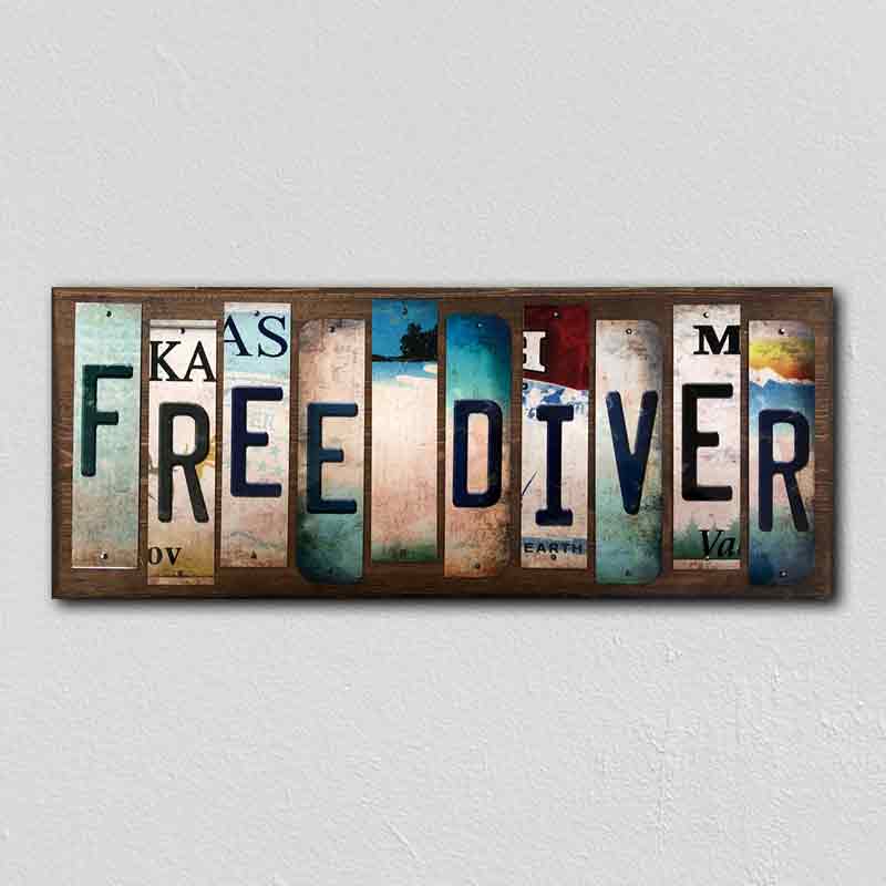 Free Diver Wholesale Novelty License Plate Strips Wood SIGN