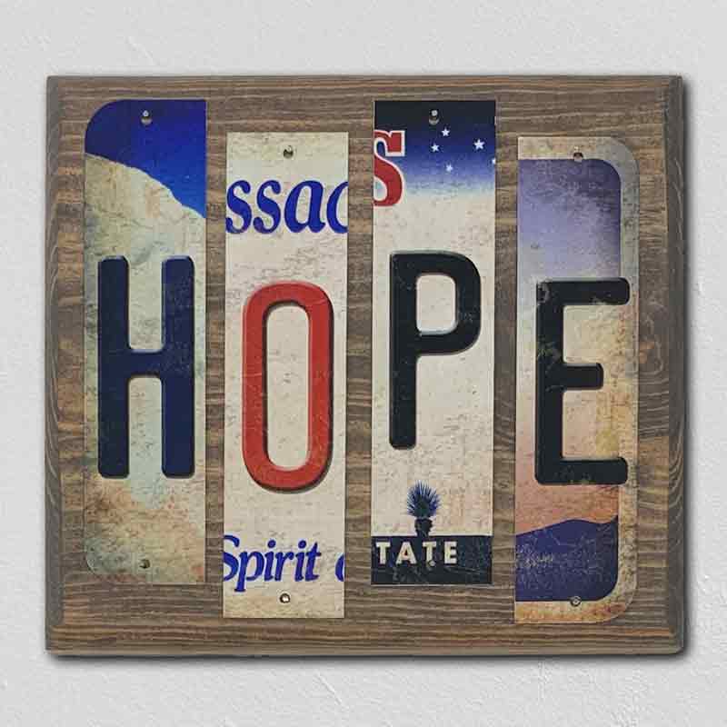 Hope Wholesale Novelty License Plate Strips Wood Sign