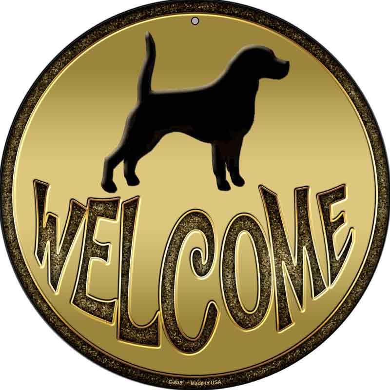 Welcome With Dogs Wholesale Novelty Metal Circular Sign