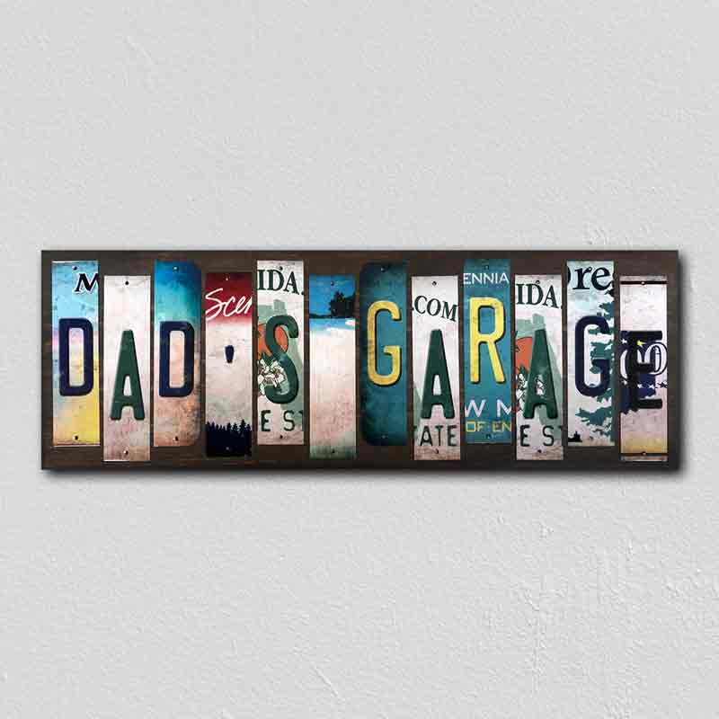 Dads Garage Wholesale Novelty License Plate Strips Wood SIGN