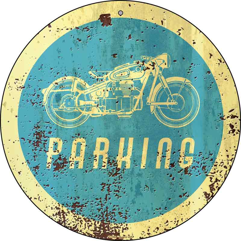Motorcycle Parking Wholesale Novelty Metal Circular SIGN