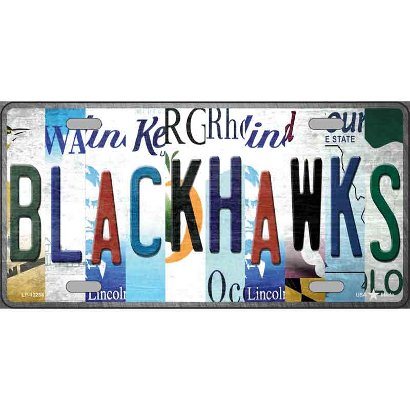 Blackhawks Strip Art Wholesale Novelty Metal License Plate Tag