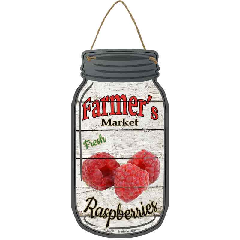 Raspberries Farmers Market Wholesale Novelty Metal Mason Jar SIGN
