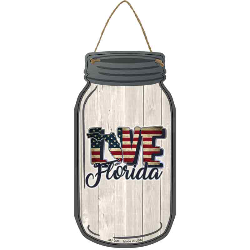 Love Florida Silhouette Wholesale Novelty Metal Mason Jar SIGN