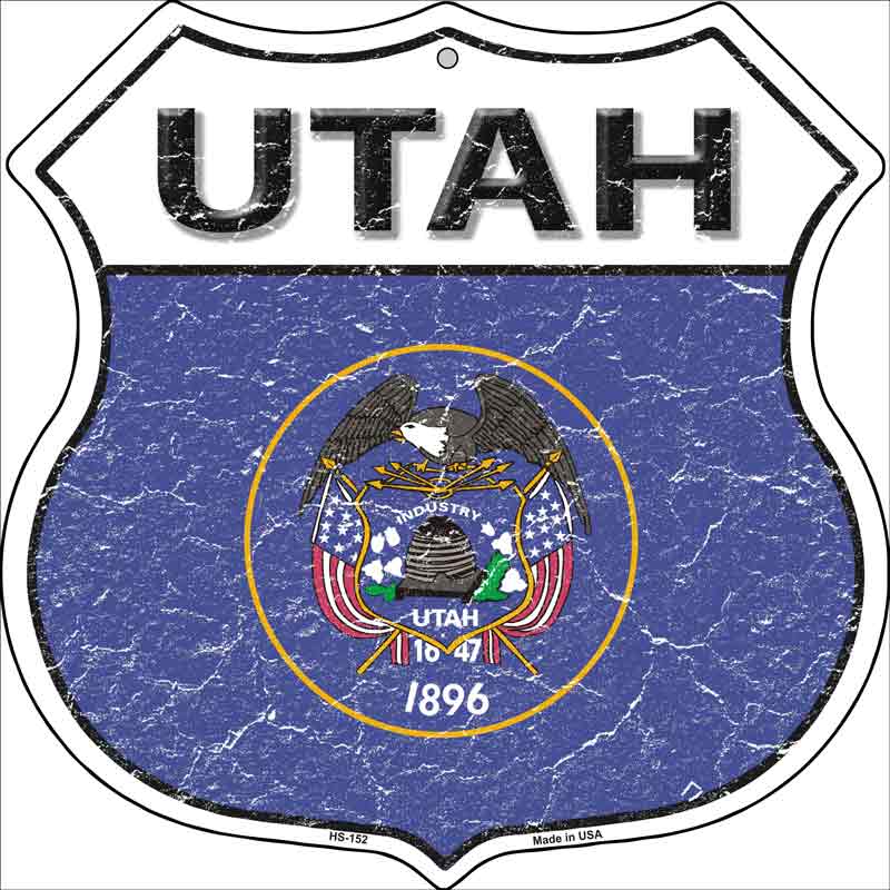 Utah State FLAG Highway Shield Wholesale Metal Sign