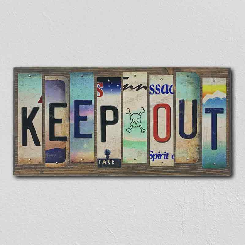 Keep Out Wholesale Novelty License Plate Strips Wood Sign