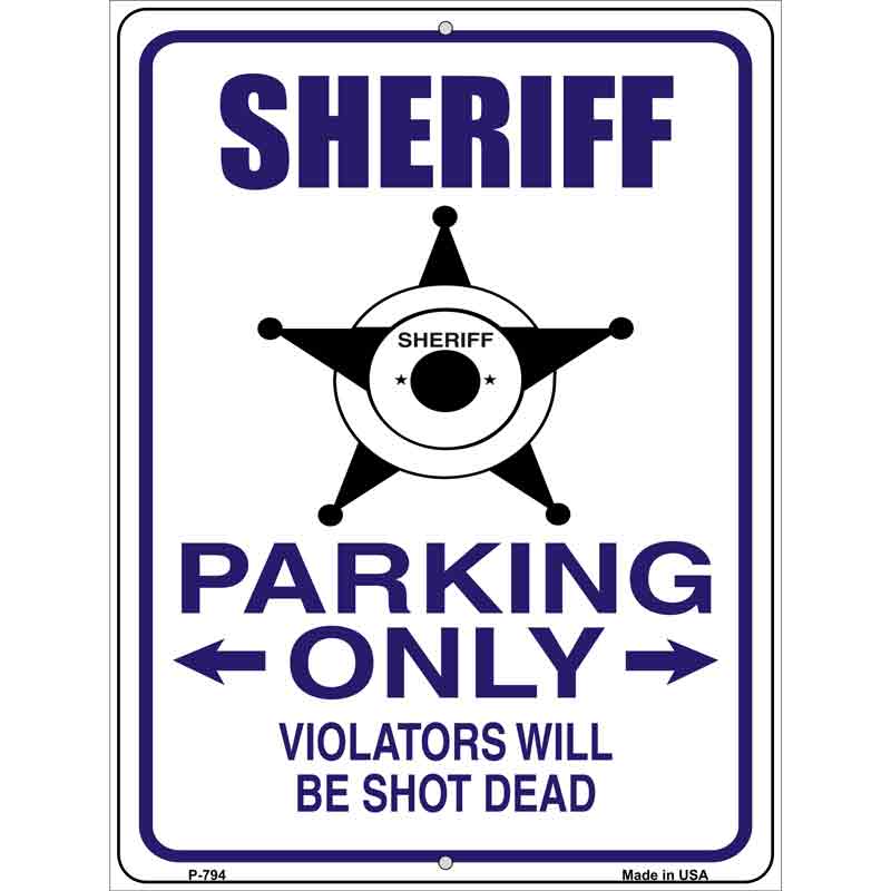 Sheriff Parking Only Wholesale Metal Novelty Parking SIGN