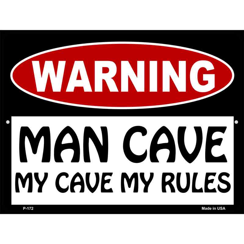Man Cave My Cave My Rules Wholesale Metal Novelty Parking SIGN
