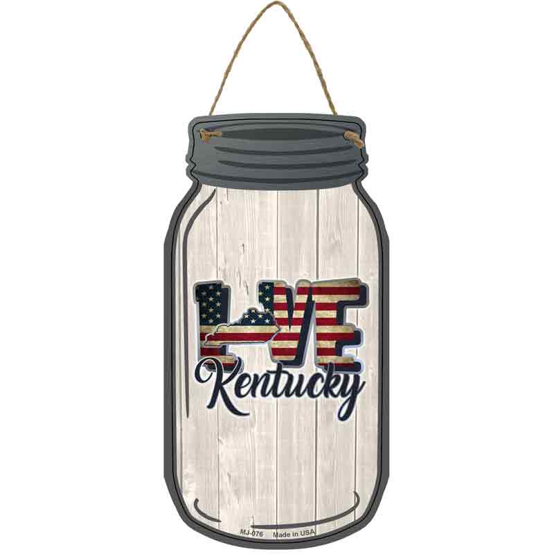 Love Kentucky Silhouette Wholesale Novelty Metal Mason Jar SIGN