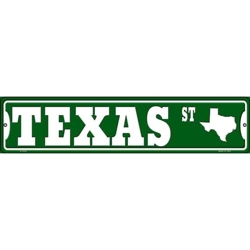 Texas St Silhouette Wholesale Novelty Small Metal Street SIGN