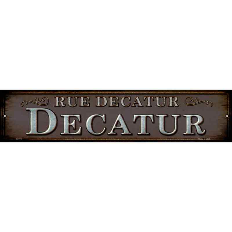 Rue Decatur Wholesale Novelty Small Metal Street Sign