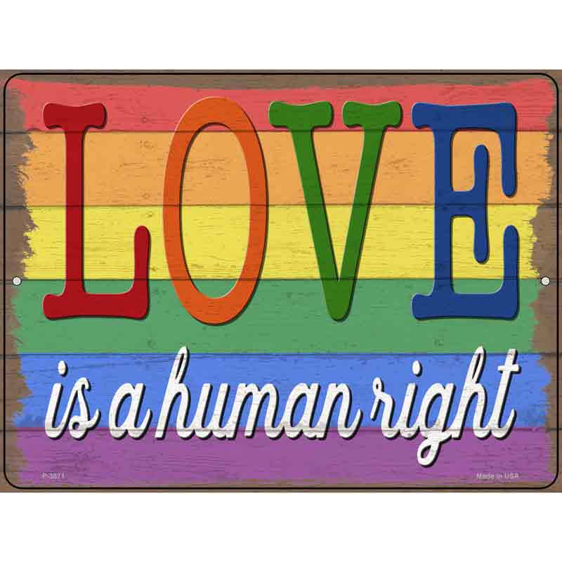 Love Is A Human Right Wholesale Novelty Metal Parking SIGN
