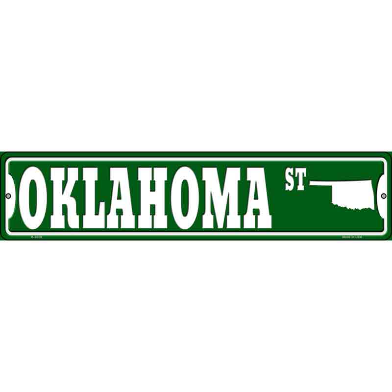 Oklahoma St Silhouette Wholesale Novelty Small Metal Street SIGN