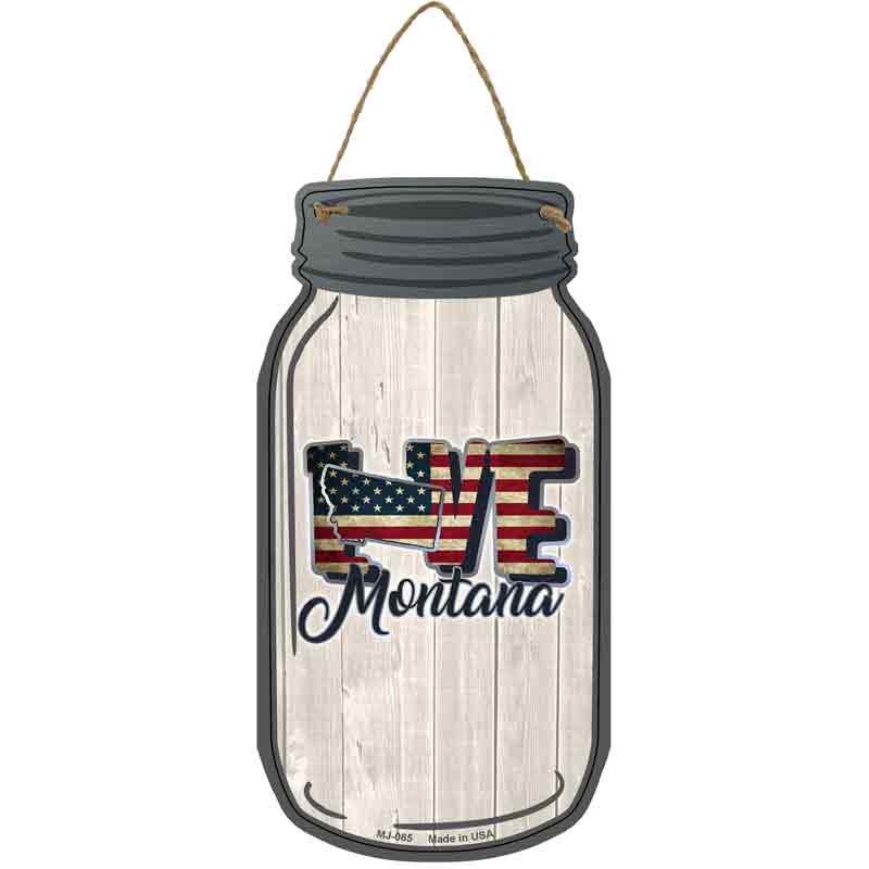 Love Montana Silhouette Wholesale Novelty Metal Mason Jar SIGN