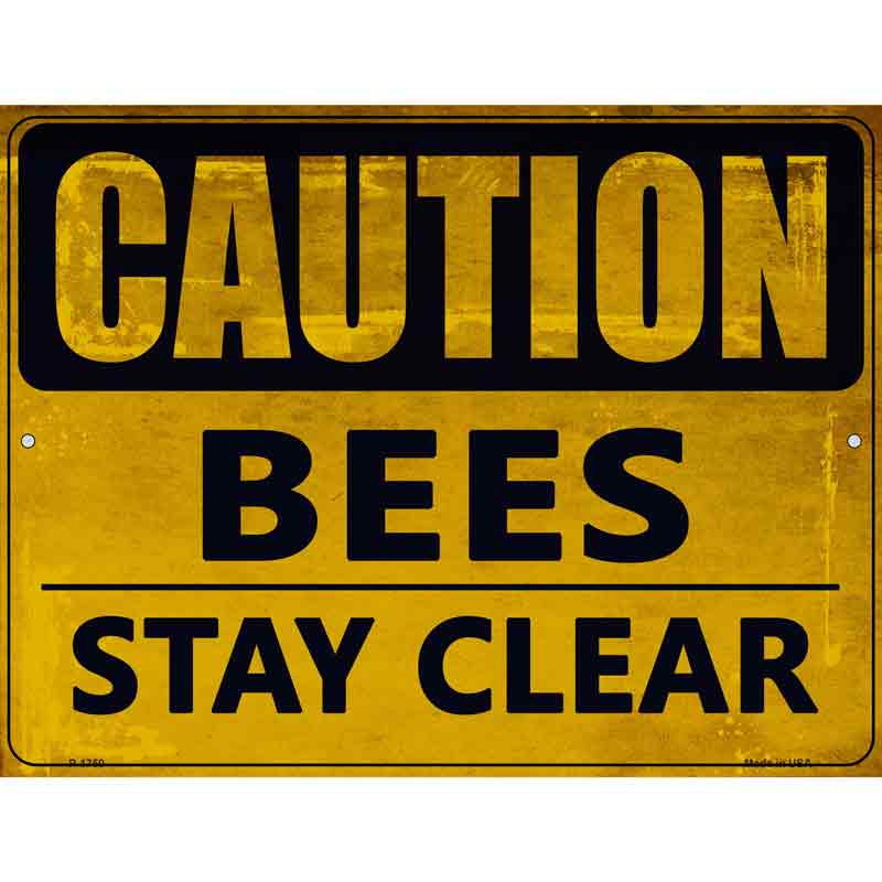 Caution Bees Stay Clear Wholesale Metal Novelty Parking SIGN