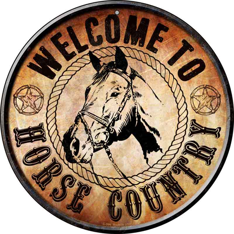 Horse Country Wholesale Novelty Metal Circular SIGN