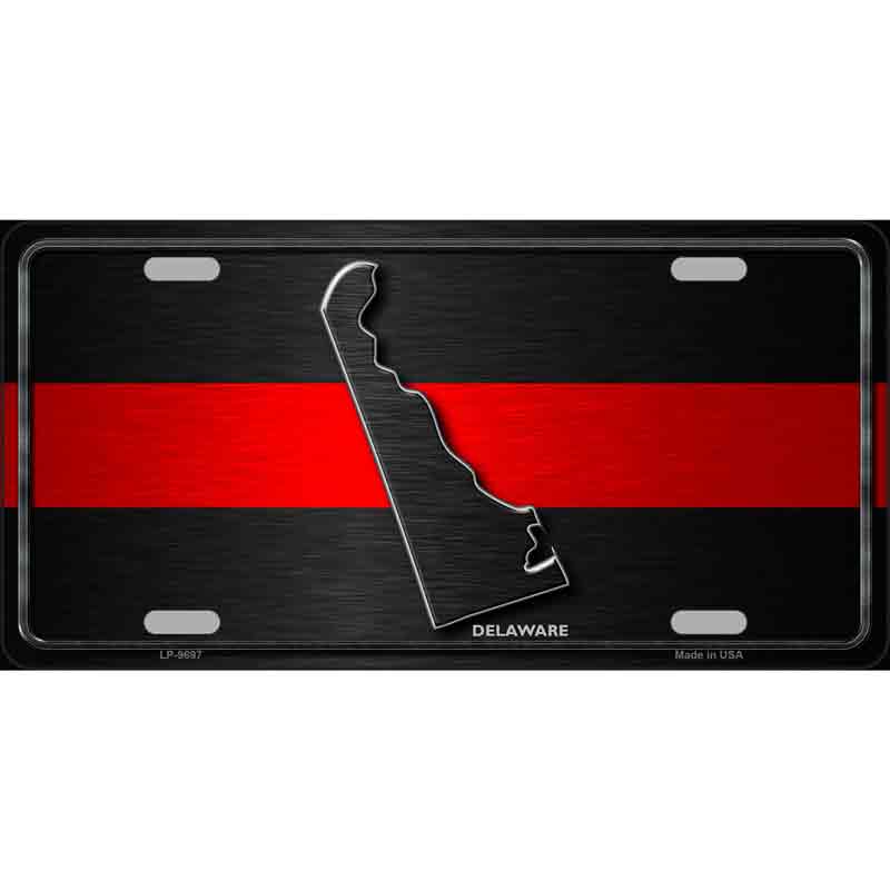 Delaware Thin Red Line Wholesale Metal Novelty LICENSE PLATE