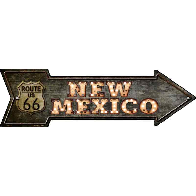 NEW Mexico Route 66 Bulb Letters Wholesale Novelty Metal Arrow Sign