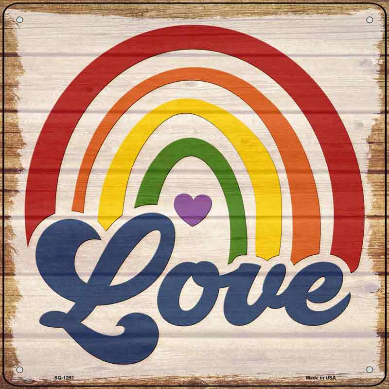 Love Rainbow Heart Wholesale Novelty Metal Square SIGN
