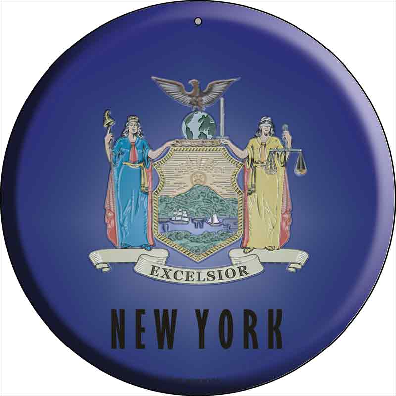 NEW York State Flag Wholesale Metal Circular Sign
