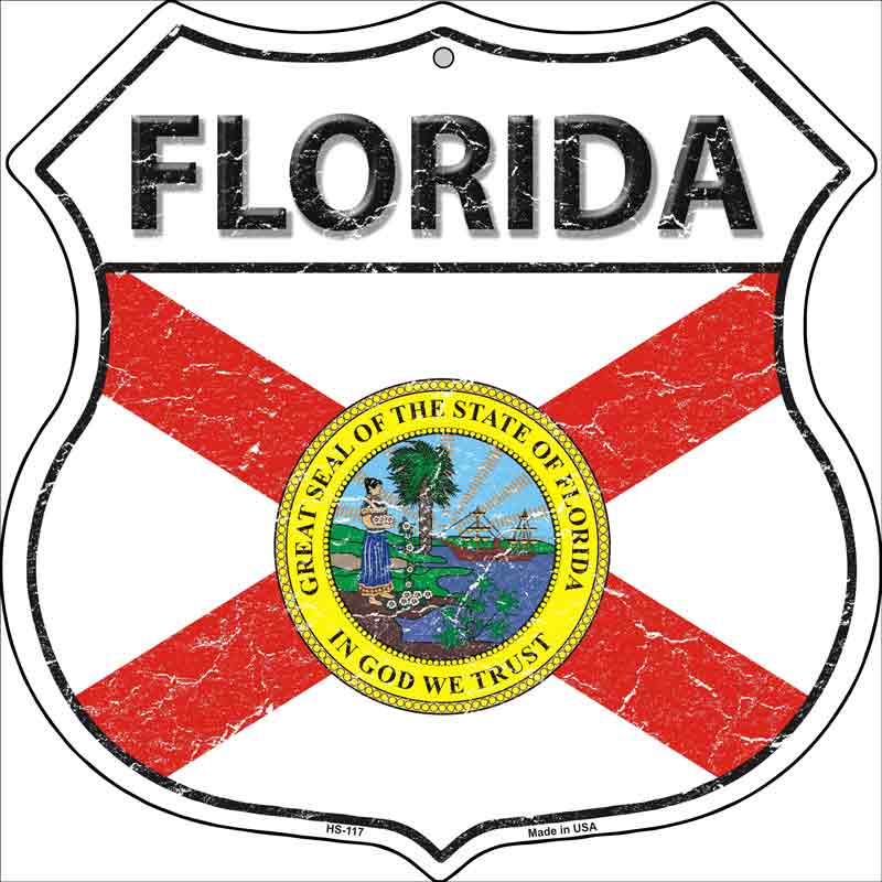 Florida State FLAG Highway Shield Wholesale Metal Sign