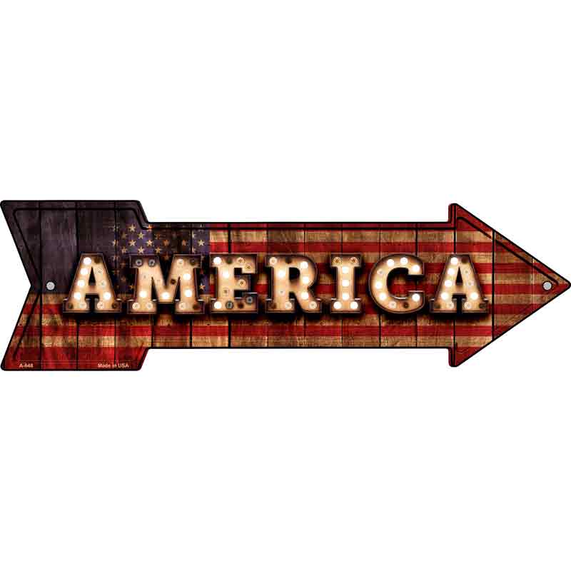America Bulb Lettering Wholesale Novelty Metal Arrow SIGN