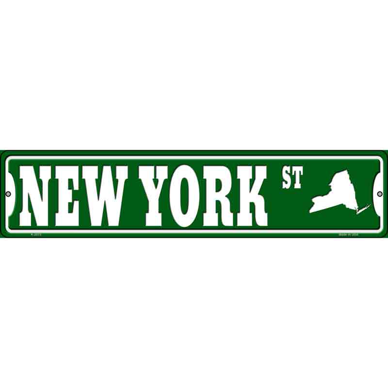 New York St Silhouette Wholesale Novelty Small Metal Street SIGN