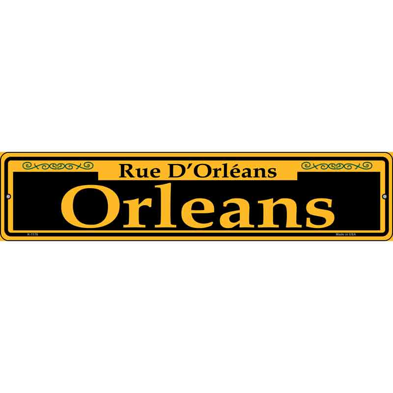 Orleans Yellow Wholesale Novelty Small Metal Street Sign