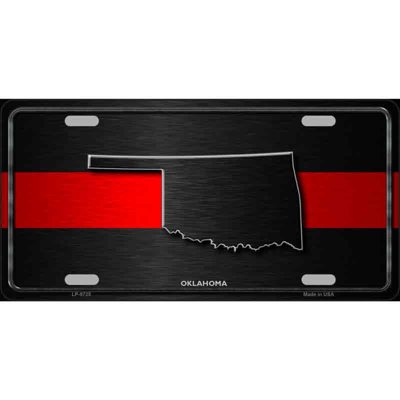 Oklahoma Thin Red Line Wholesale Metal Novelty LICENSE PLATE