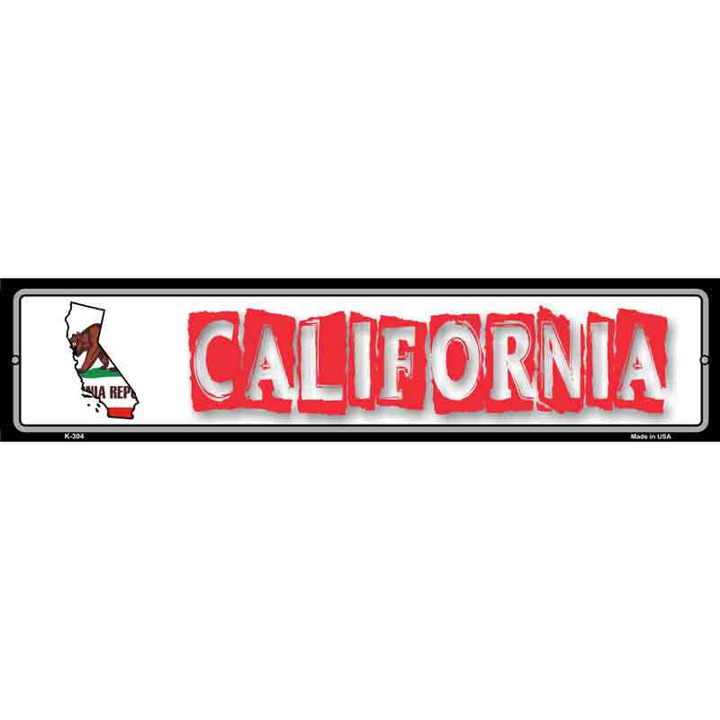 California State Outline Wholesale Novelty Metal Vanity Small Street SIGN