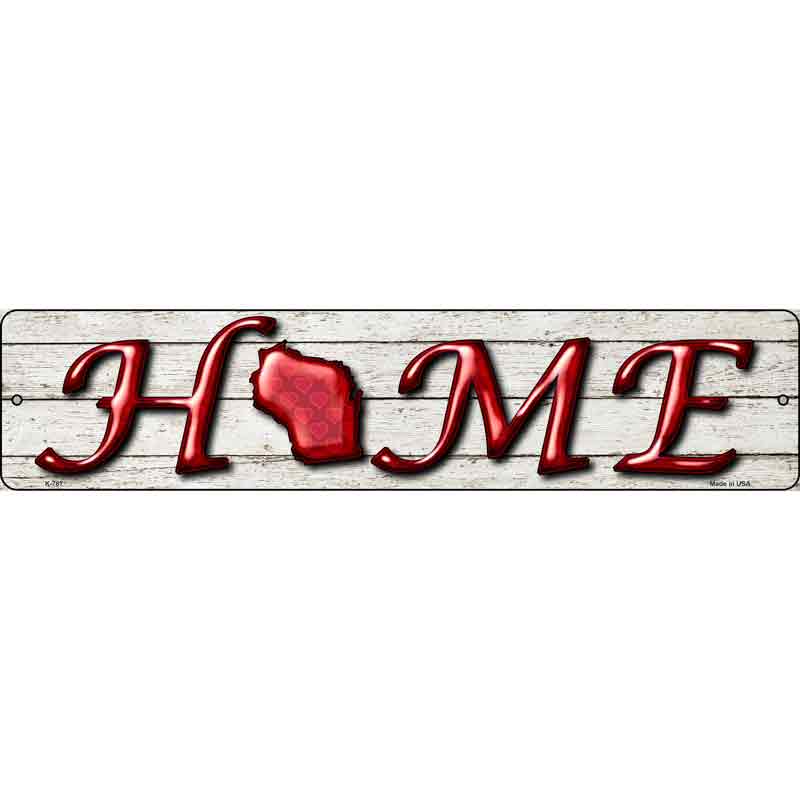 Wisconsin Home State Outline Wholesale Novelty Mini Metal Street SIGN