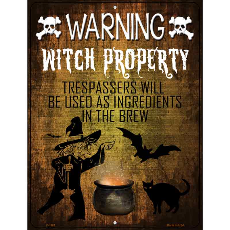 Witch Property Wholesale Metal Novelty Parking SIGN