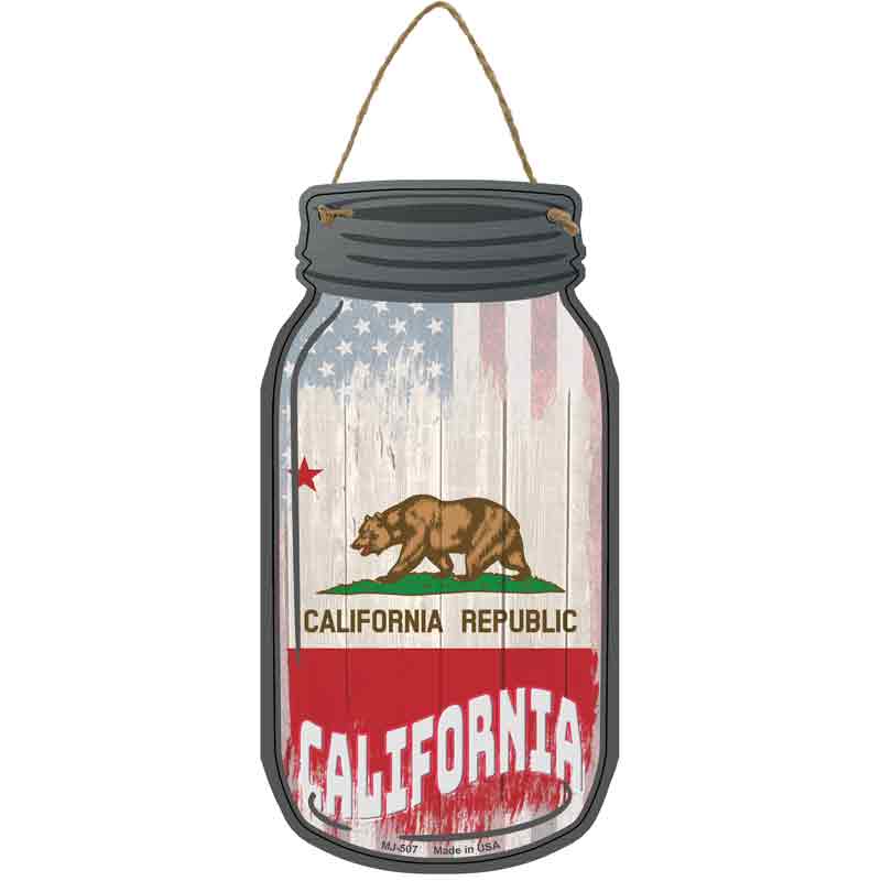 California | USA FLAG Wholesale Novelty Metal Mason Jar Sign