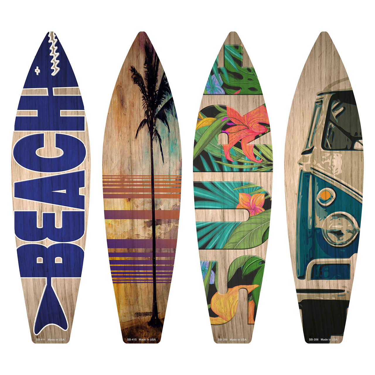 Beach Surfing Surfboard Set Wholesale Novelty Metal Set of 4 SB-Pack-07