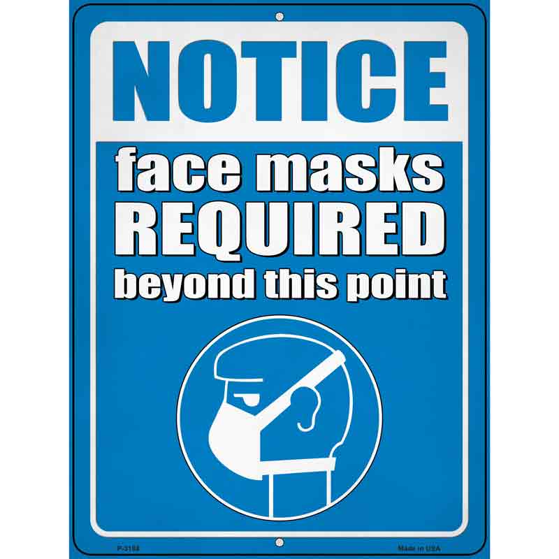 Notice Masks Required Wholesale Novelty Metal Parking SIGN