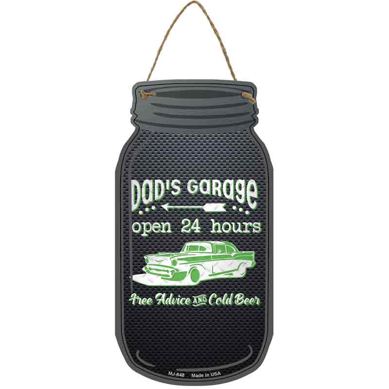 Dads Garage Green Classic Car Wholesale Novelty Metal Mason Jar SIGN