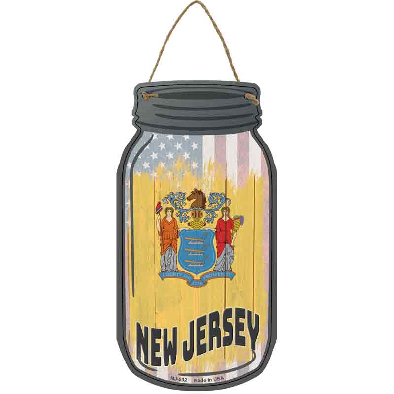 New JERSEY | USA Flag Wholesale Novelty Metal Mason Jar Sign