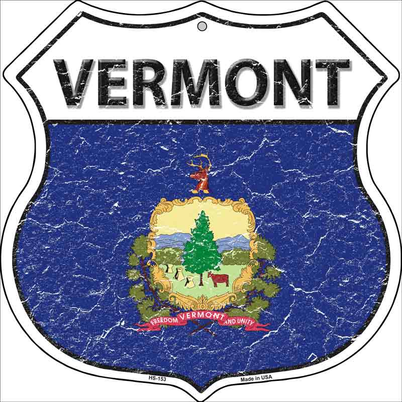 Vermont State FLAG Highway Shield Wholesale Metal Sign