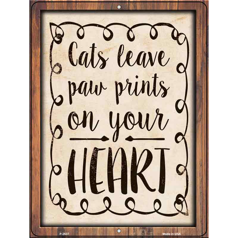 Paw Prints On Heart Wholesale Novelty Metal Parking Sign