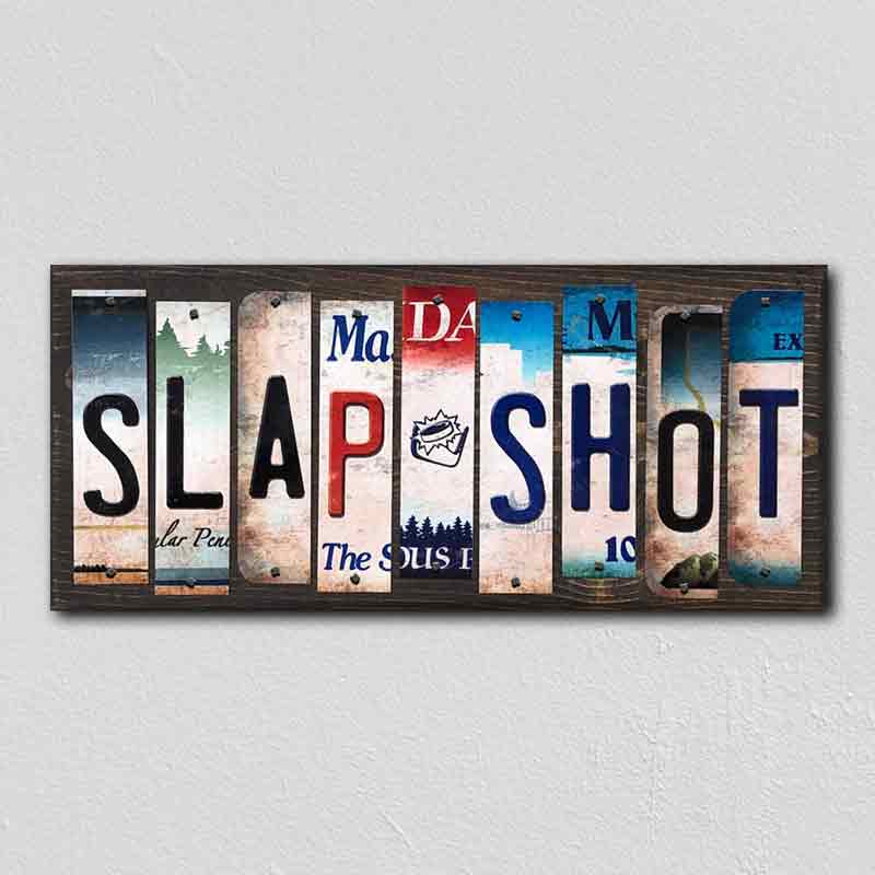 Slap Shot Wholesale Novelty License Plate Strips Wood Sign
